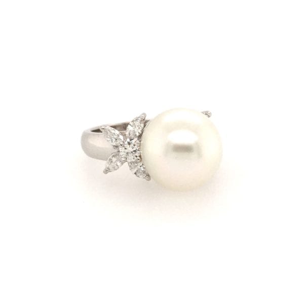 South Sea pearl and diamond ring