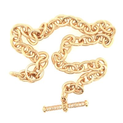 Rose Gold Diamond Link Necklace