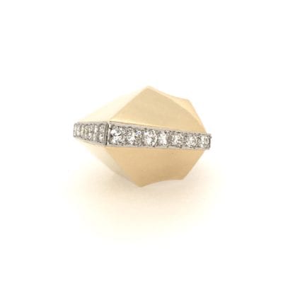 Geometric Gold Diamond Ring