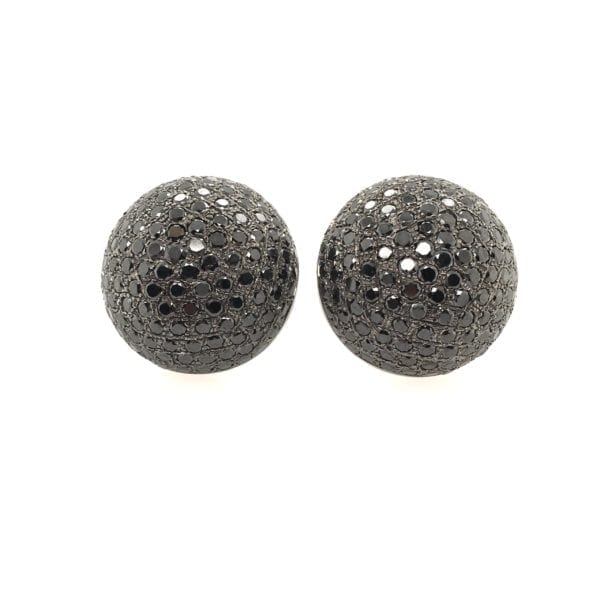 Pavé Black Diamond Dome Earrings