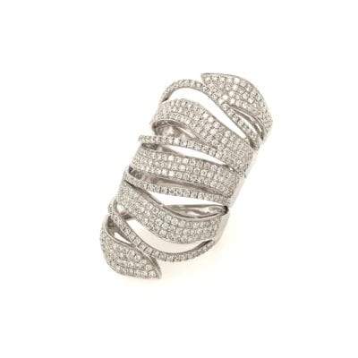 Stylized Snake Diamond Ring