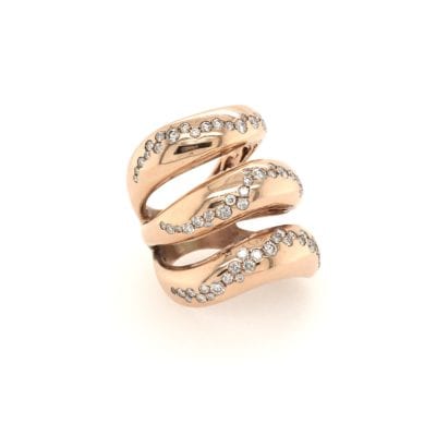 Gold Diamond Swirl Ring