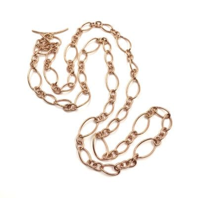 Italian Long Rose Gold Necklace