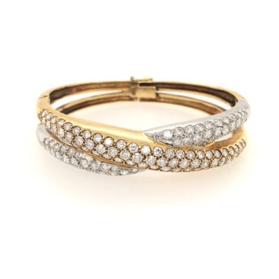 Crossover Gold Diamond Bracelet