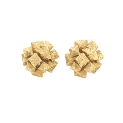 Geometric Cluster Gold Earrings