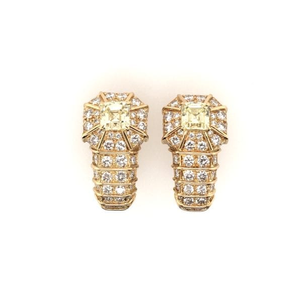 Fancy Yellow Diamond 4.80 Earrings