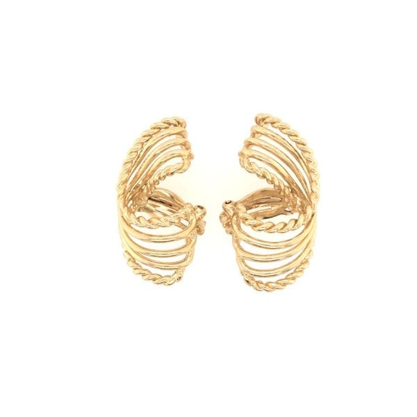 Gold Ropework Spray Earrings