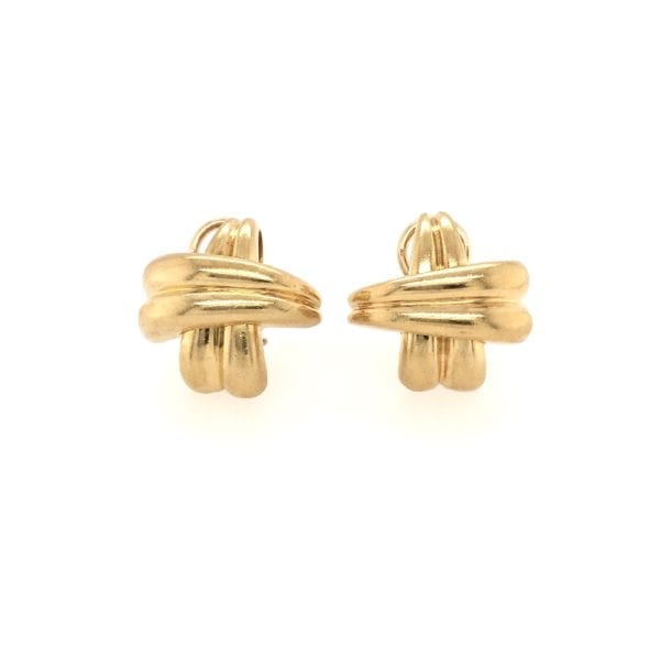 Asprey Gold "X" Earrings