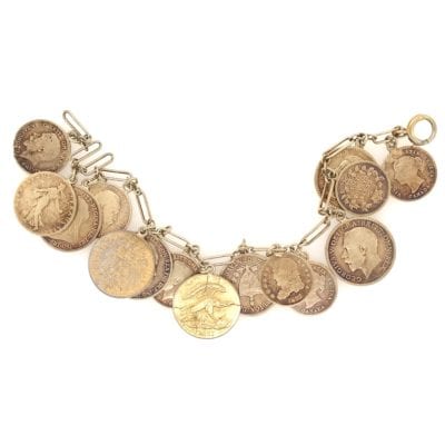 French Coin Charm Bracelet