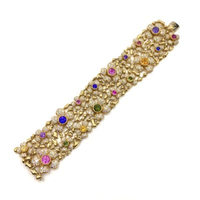 Julius Cohen Colored Sapphire Diamond Bracelet