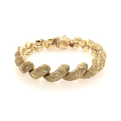 Textured Gold Link Bracelet