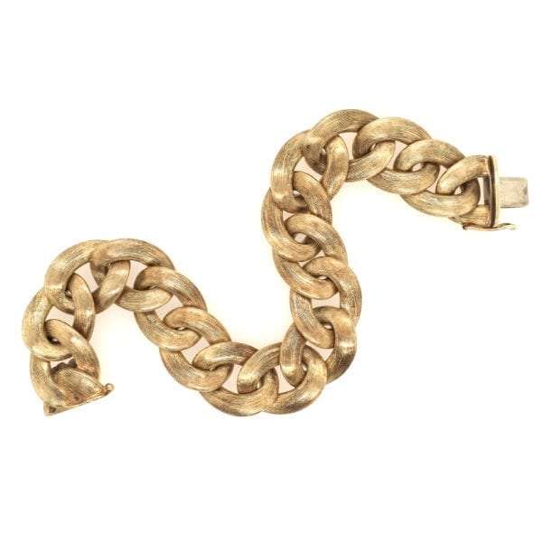 Textured Gold Curb Link Bracelet