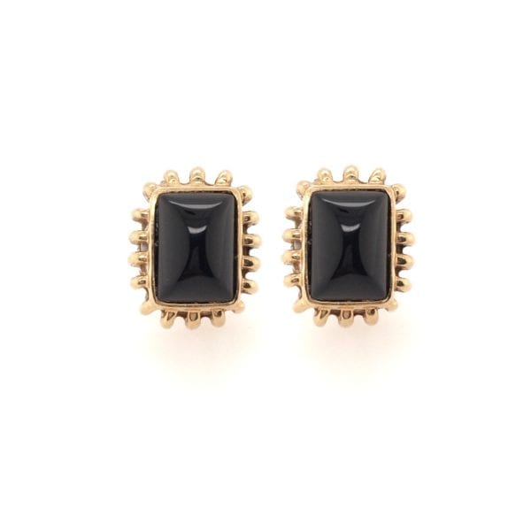 Rectangular Black Onyx Earrings