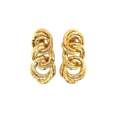 Henry Dunay Textured Gold Link Earrings