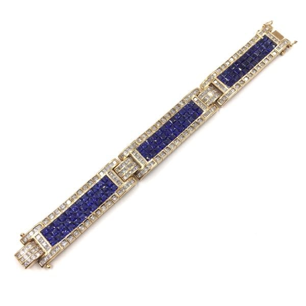 Sapphire Diamond Invisible Set Bracelet