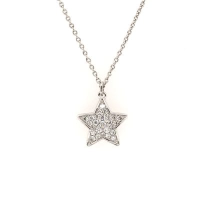 Gold Pavé Diamond Star Necklace