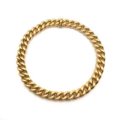Matte Gold Curb Link Necklace