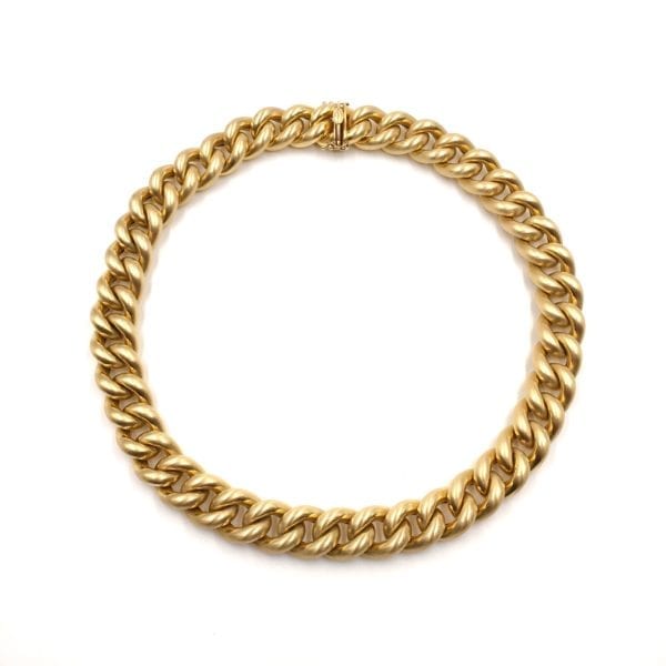 Matte Gold Curb Link Necklace