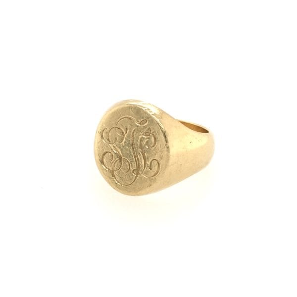Engraved Gold Signet Ring