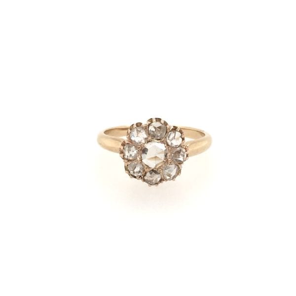 Rose Cut Diamond Floral Ring