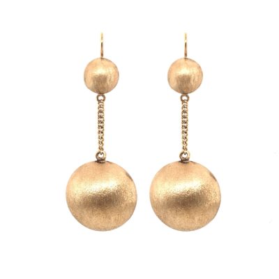 Florentine Gold Ball Hanging Earrings