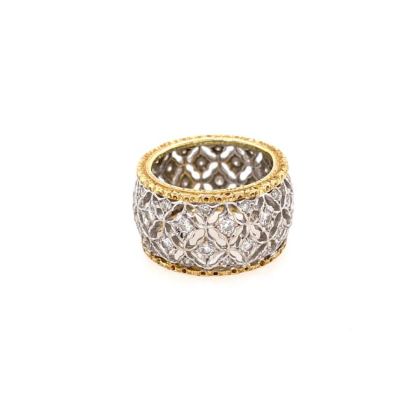 Buccellati Gold Diamond Lozenge Ring