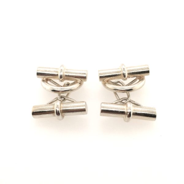 1970s Hermes Silver Toggle Cufflinks