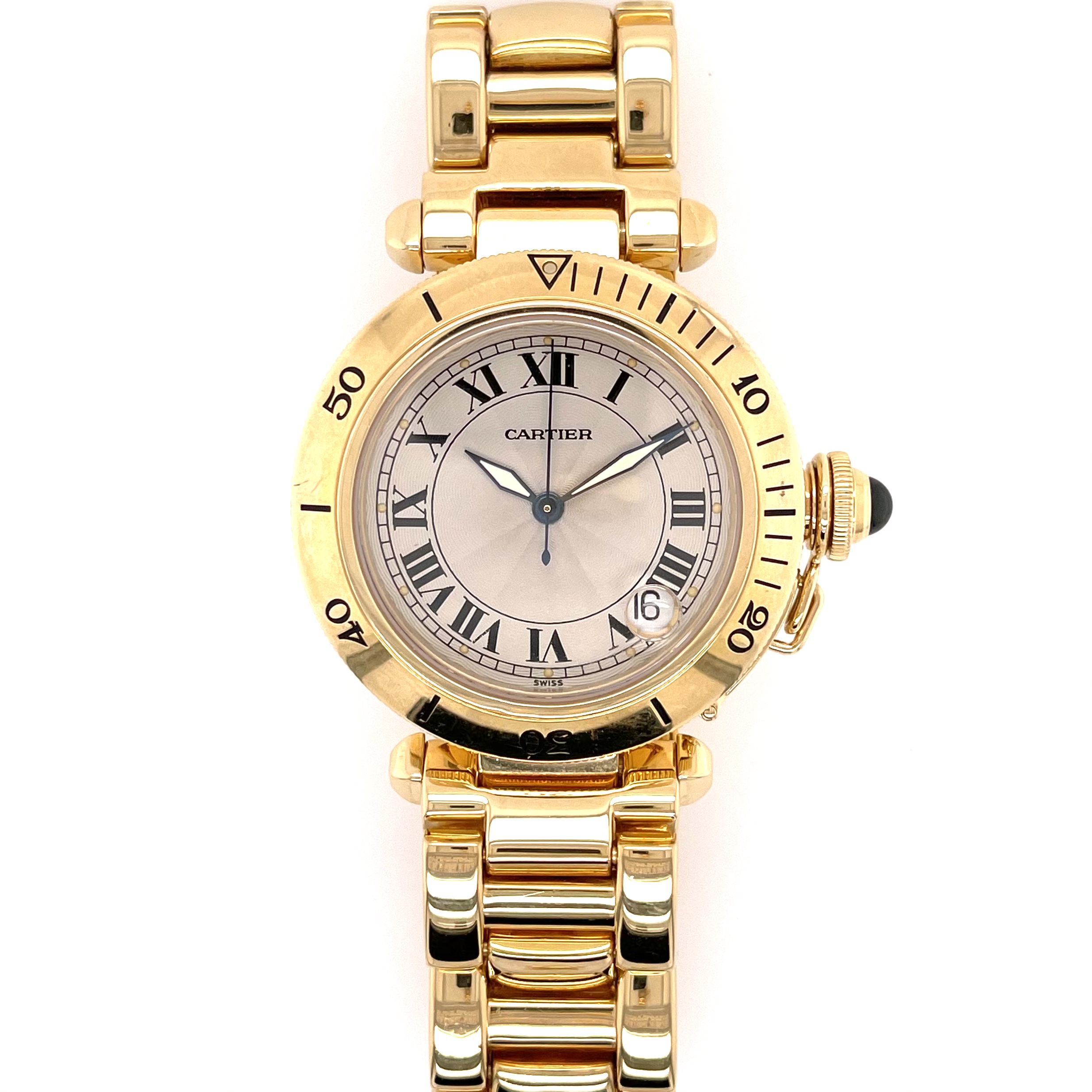 Camilla Dietz Bergeron Cartier Large Tank Watch in 18k Yellow Gold with Gold  Mesh Band in Metallic
