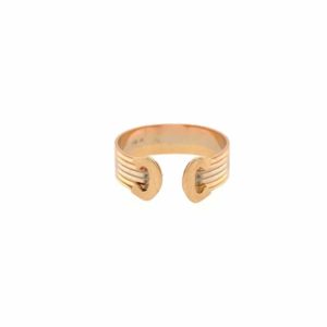 Cartier Double C Tri-color Gold Ring