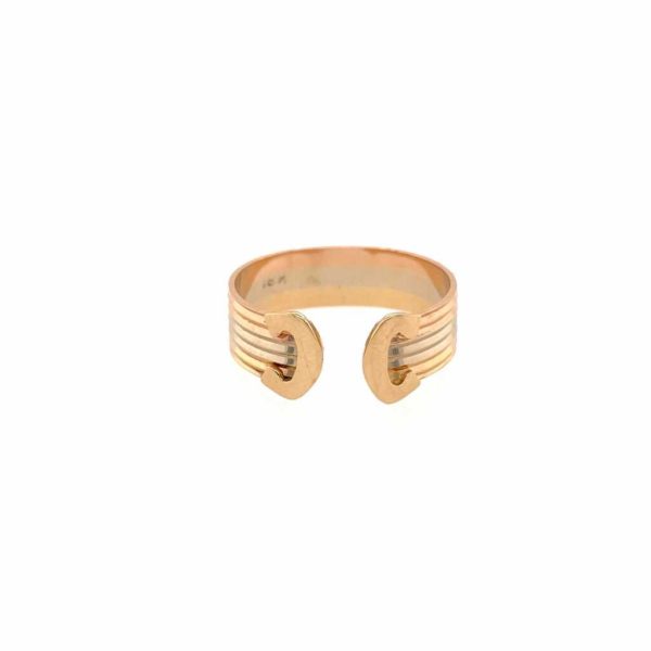 Cartier Double C Tri-color Gold Ring