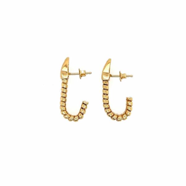 Gold Diamond Gas Pipe Snake Earrings