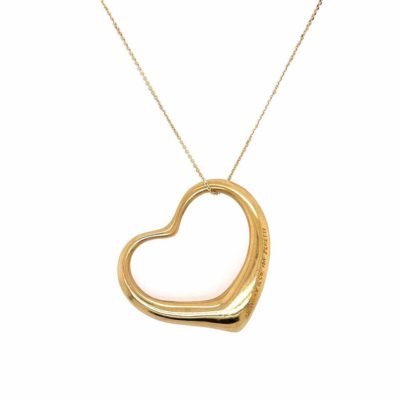 Tiffany Peretti Open Heart Gold Necklace