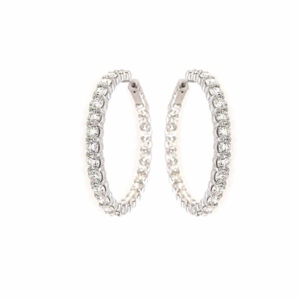 White Gold Diamond 9.52 Hoop Earrings