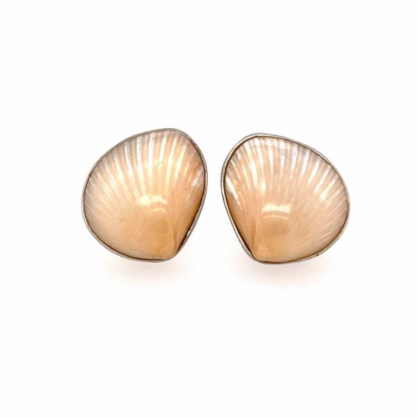 1960s Marguerite Stix Clam Shell Earrings