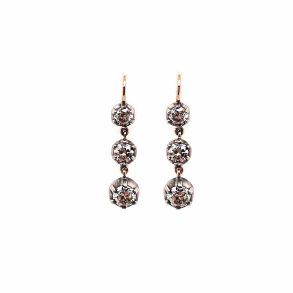 Antique Style Diamond Hanging Earrings