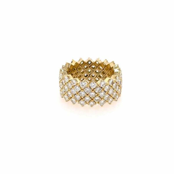 Wide Gold Diamond Flexible Ring