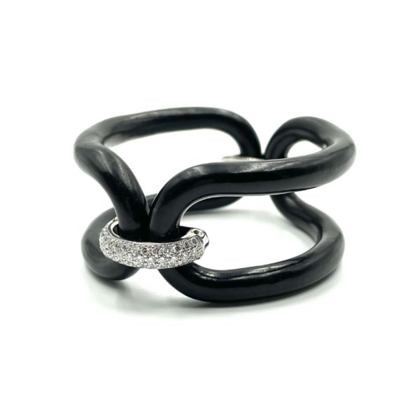 Bold Ebony Diamond Link Bracelet