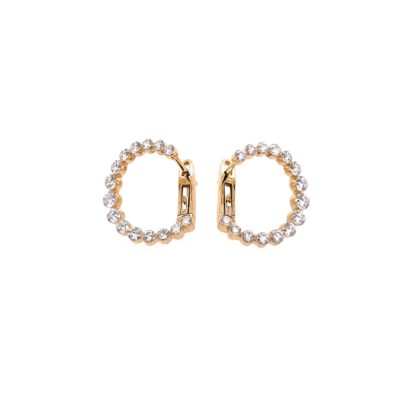 Gold Diamond Bezel Earrings