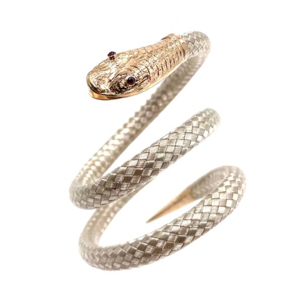Antique Silver Gold Snake Bracelet