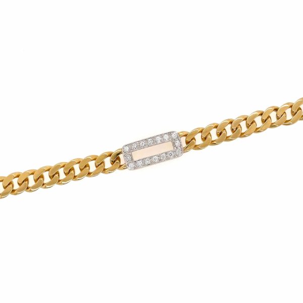 Gold Diamond Curb Link Chain Bracelet