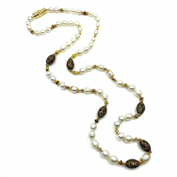 Verdura Baroque Pearl Multi Gem Necklace