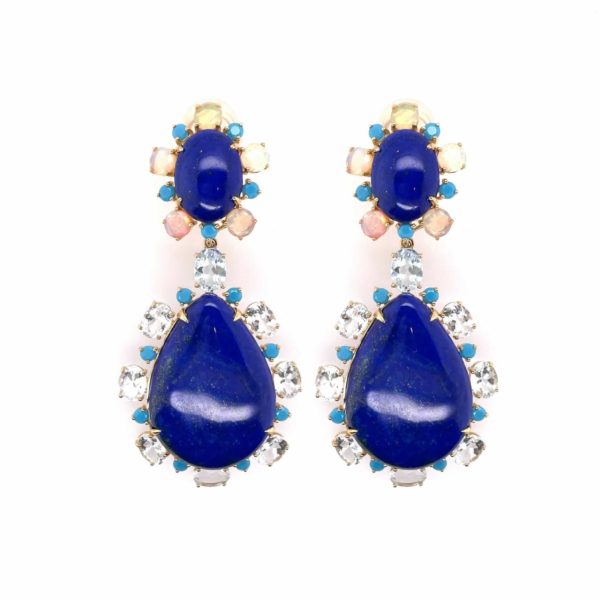 Bold Lapis Lazuli Hanging Earrings