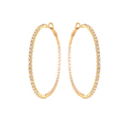 Large Gold Diamond Hoop Earrings