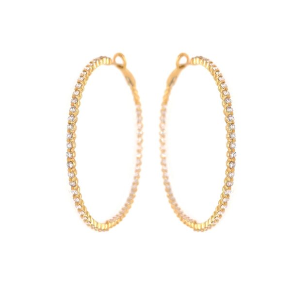 Large Gold Diamond Hoop Earrings