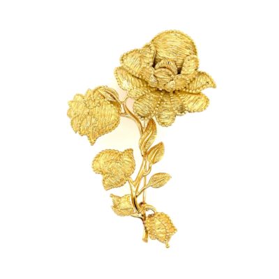 Tiffany Textured Gold Flower Brooch