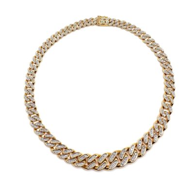 Gold Diamond Curb Link Necklace