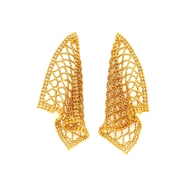 Gold Folded Mesh Earrings