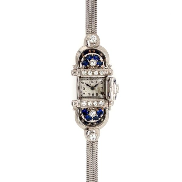 1950s Sapphire Diamond Bracelet Watch