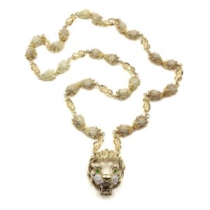 Frascarolo Lion Head Long Pendant Necklace