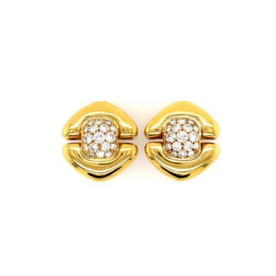 Gold Diamond Double Triangle Earrings